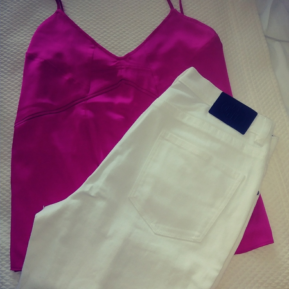 Donna Karan White Jeans